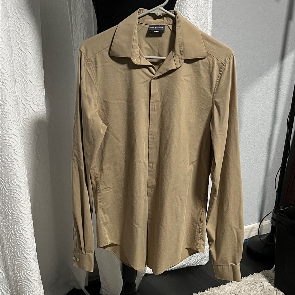 Van Heusen Men's Beige Dress Shirt